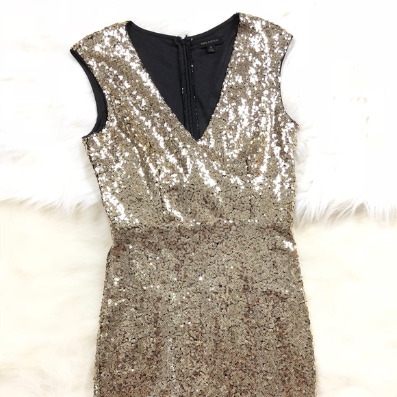 Miss Avenue Fitted VERY Sparkly Gold Dress, Small - Picture 3 of 6